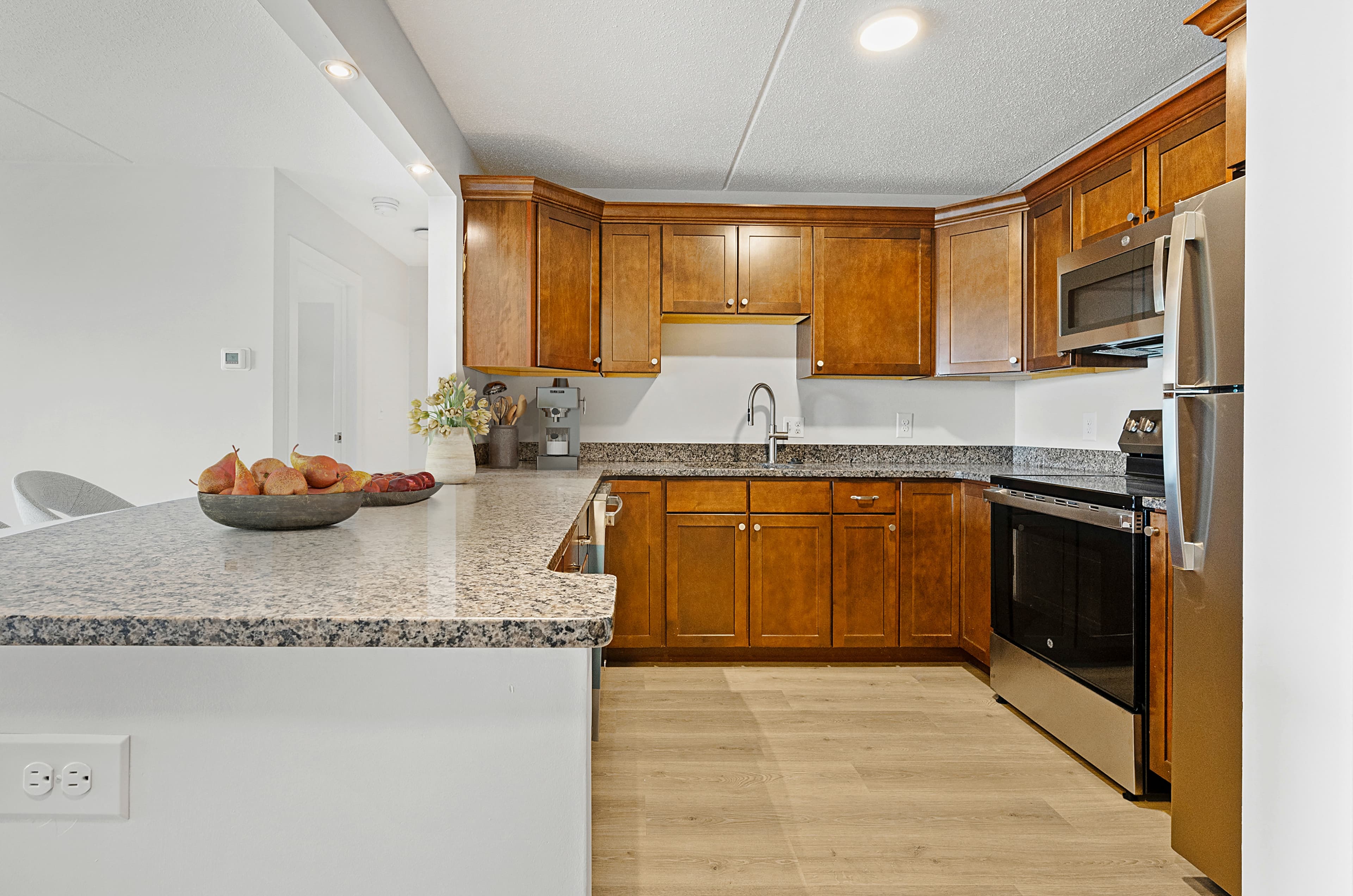 Kitchen with granite countertops